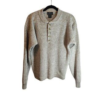 THE ORIGINAL GRAPHITE JEANSWEAR SIZE MEDIUM RAMIE COTTON SWEATER HEATHER GRAY